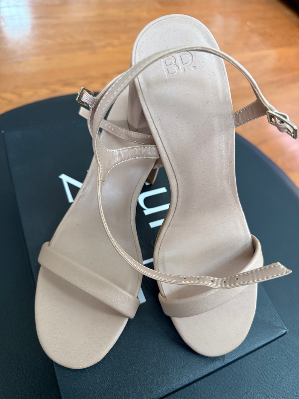 bp Beige Strappy Block Heel Sandals